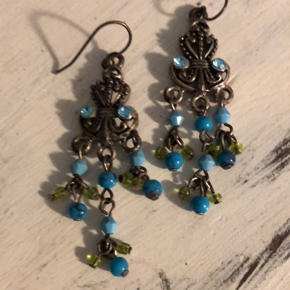 * eaRrings * turquoise * dangly - Picture 2 of 6
